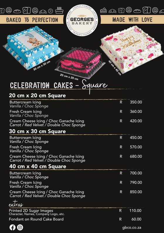 George's Bakery Rynfield меню