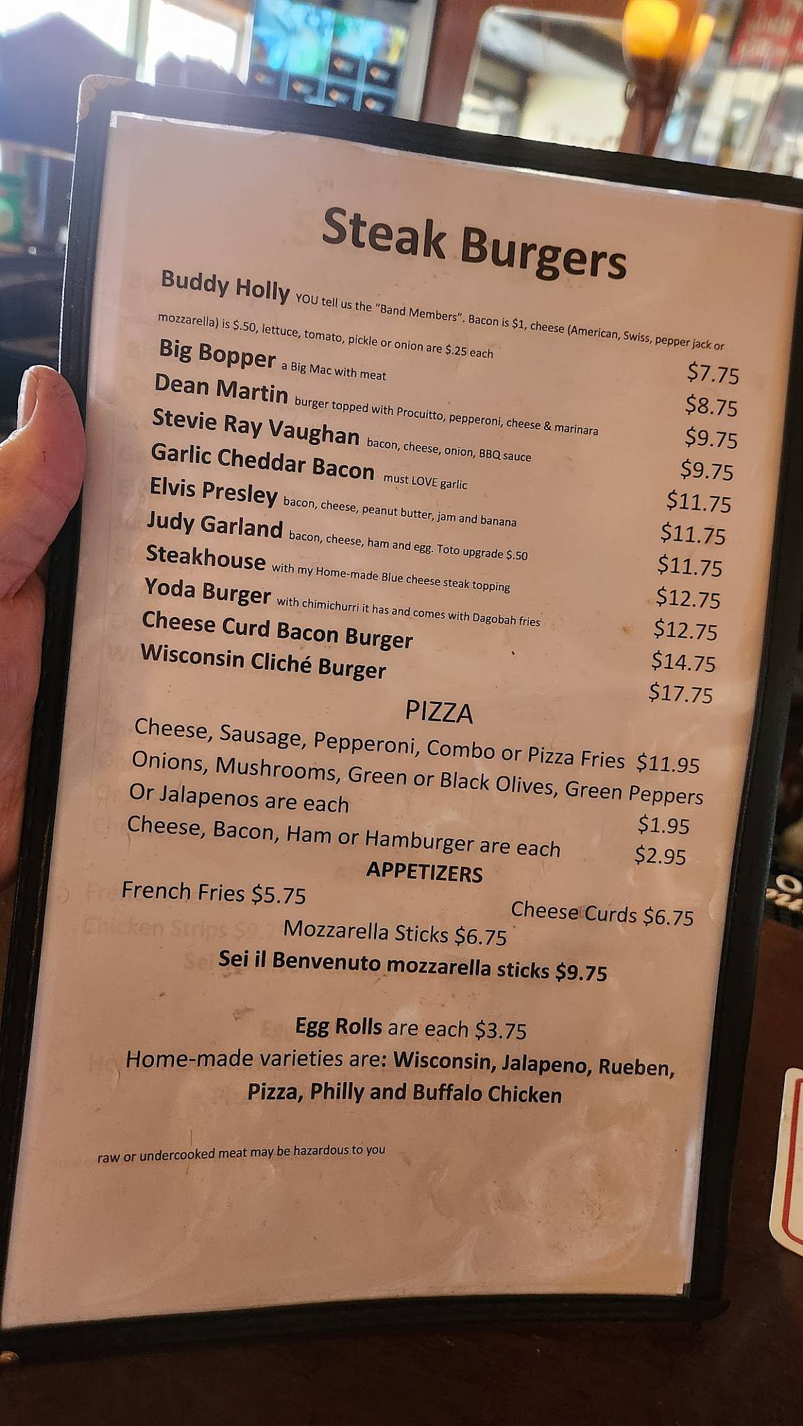 Big Daddy's меню