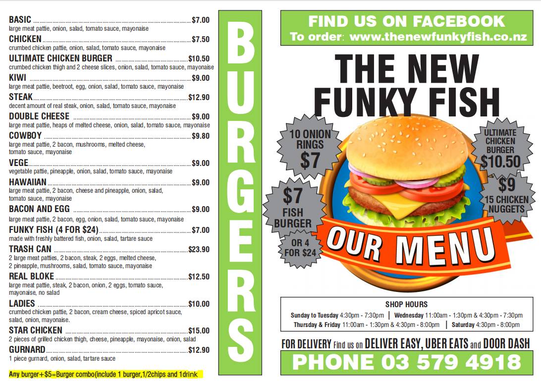 The New Funky Fish меню