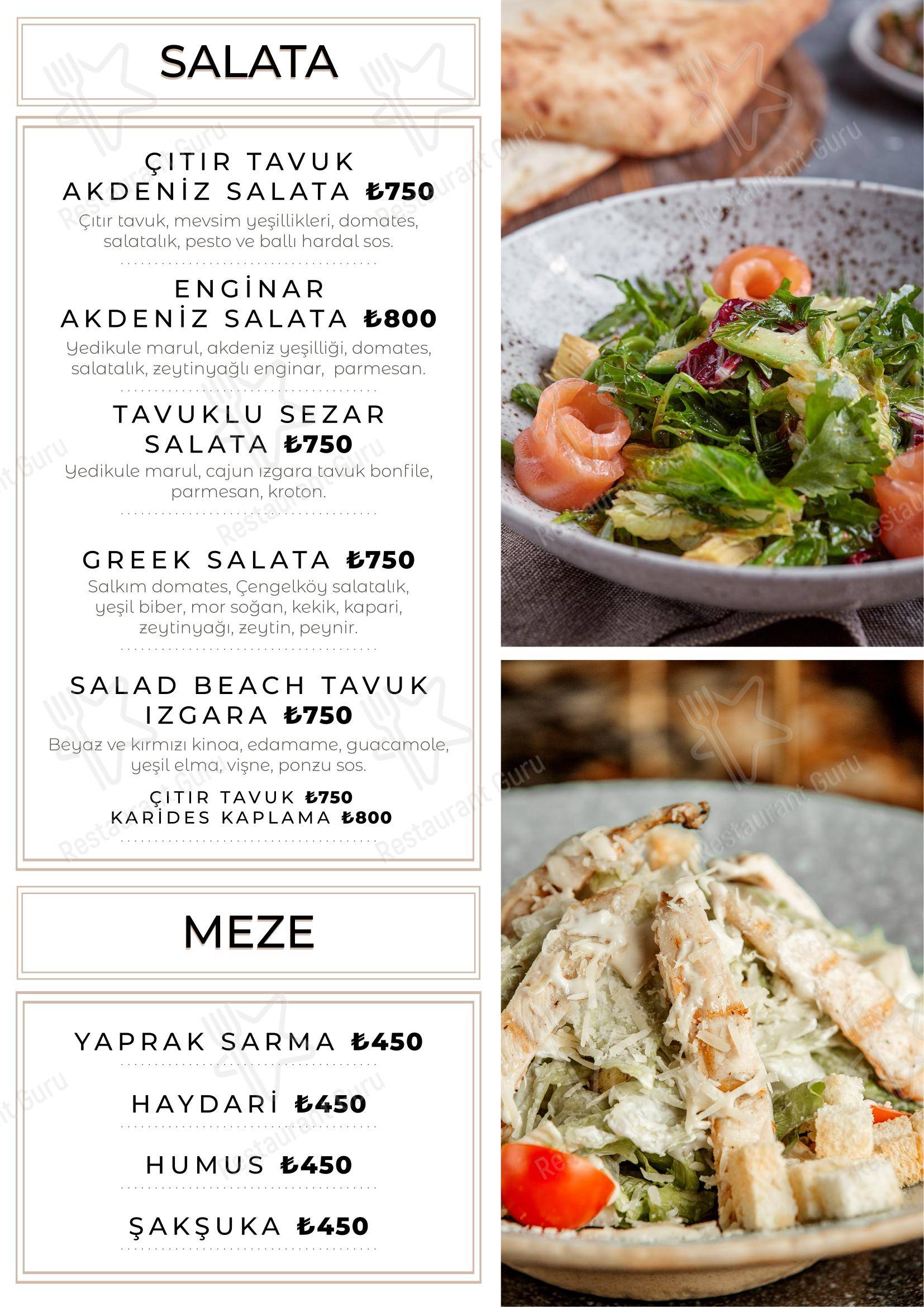 Меню ресторана Bluff Pool Restaurant в Стамбуле