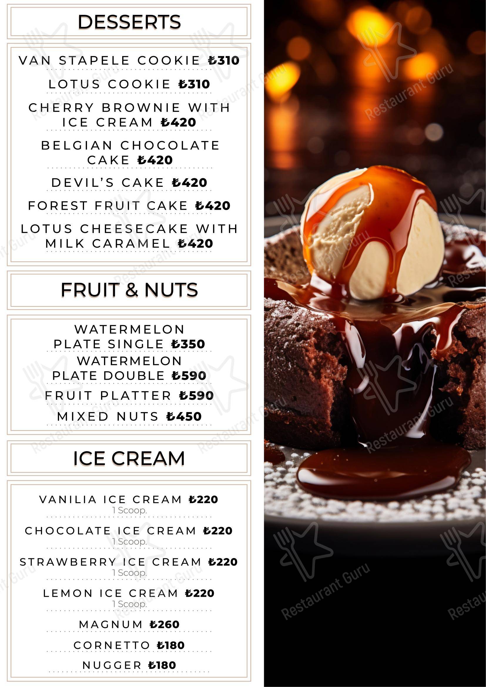 Bluff Pool Restaurant в Стамбуле - Меню напитков