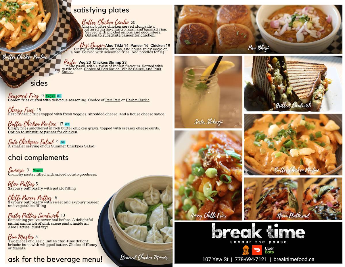 Break Time Indian Street Food меню