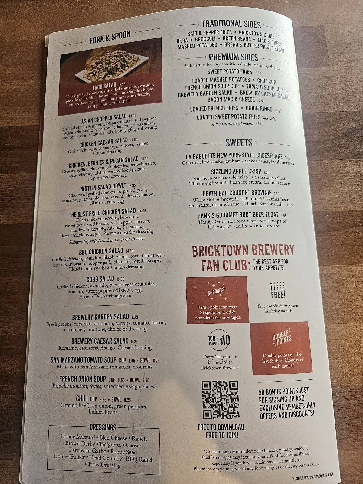 Bricktown Brewery меню