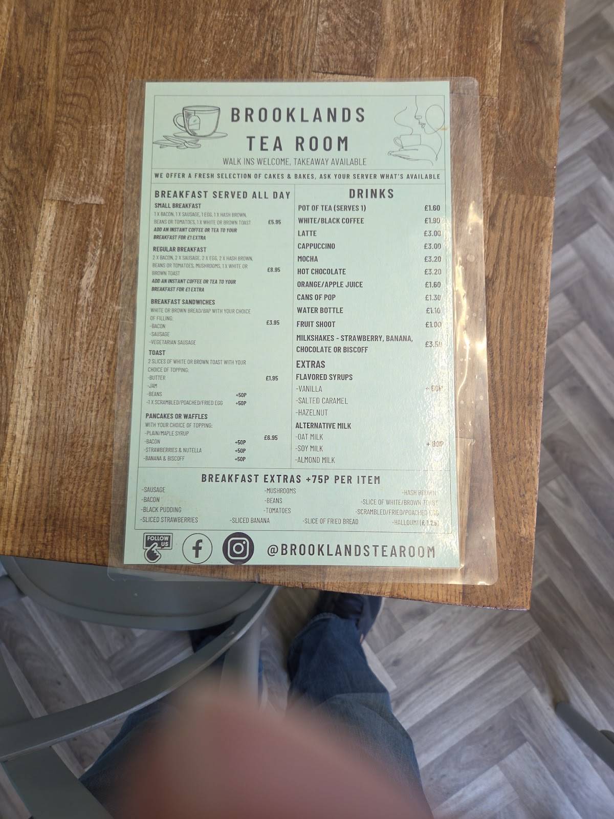 Brooklands tea room меню