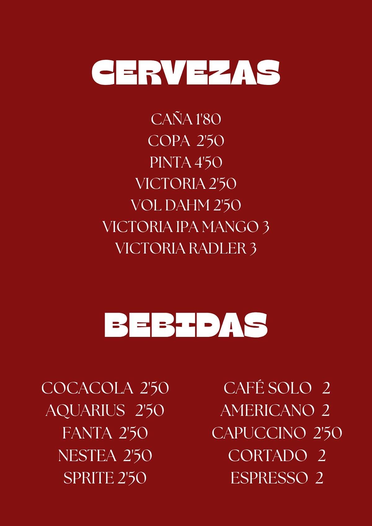 Brucho Bar меню