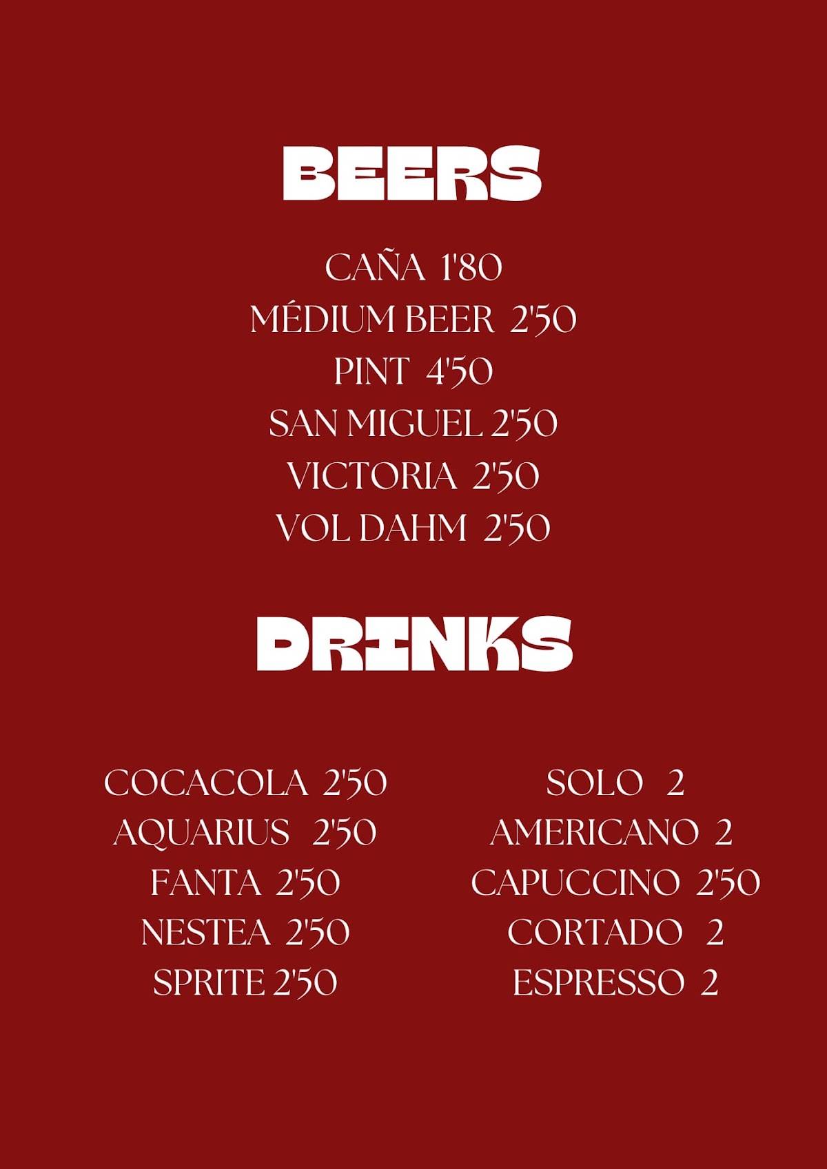 Brucho Bar меню
