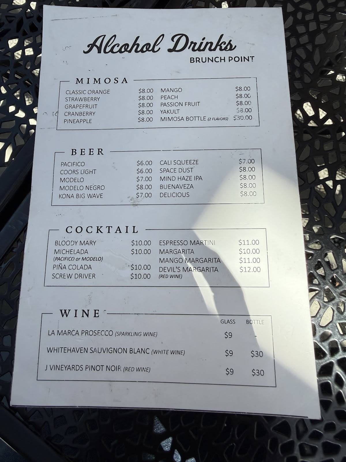 Brunch Point меню