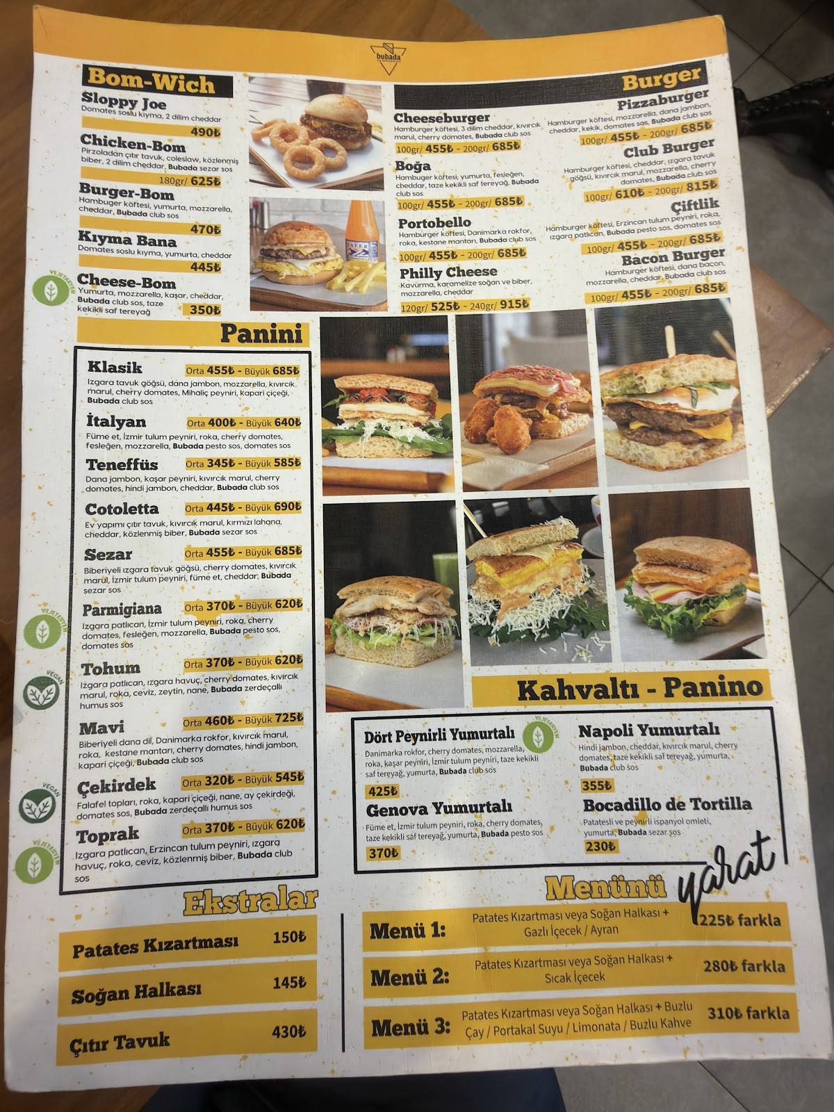 Bubada Club Sandwiches & More меню
