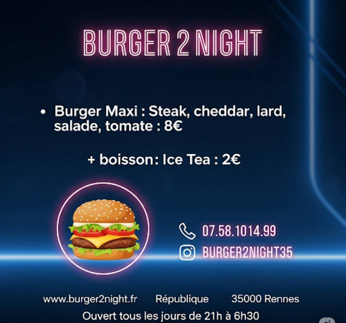 Burger2Night меню