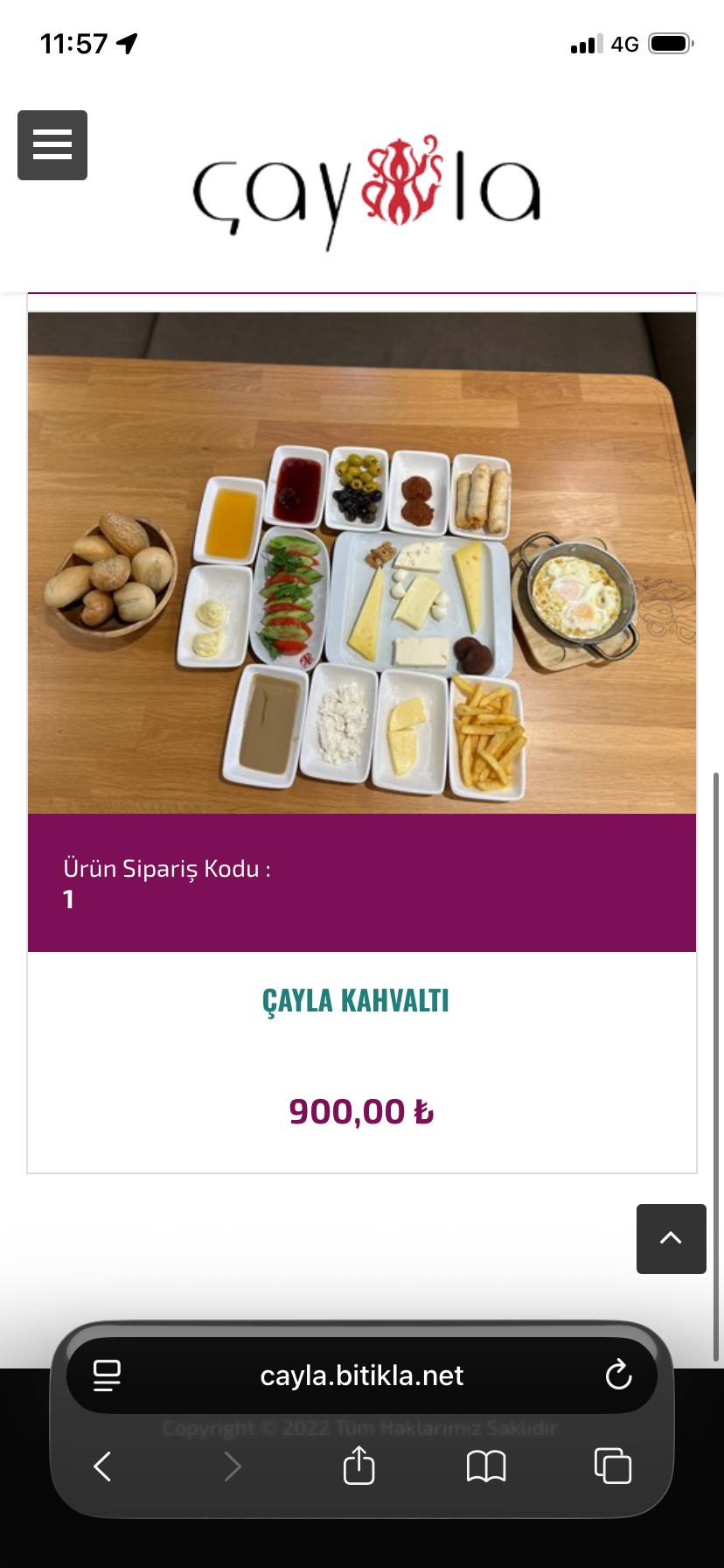 ÇAYLA RİZE меню