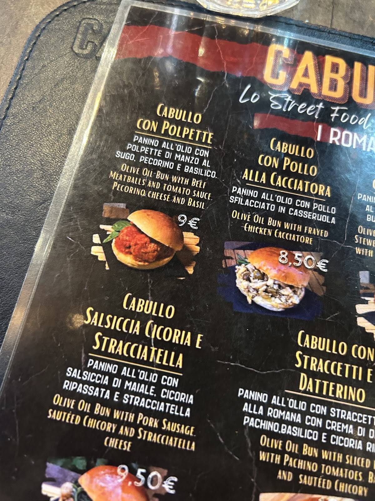 Cabullo меню