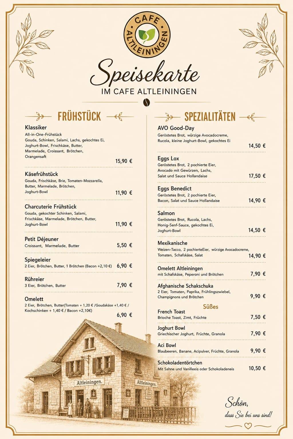 Cafe Altleiningen меню