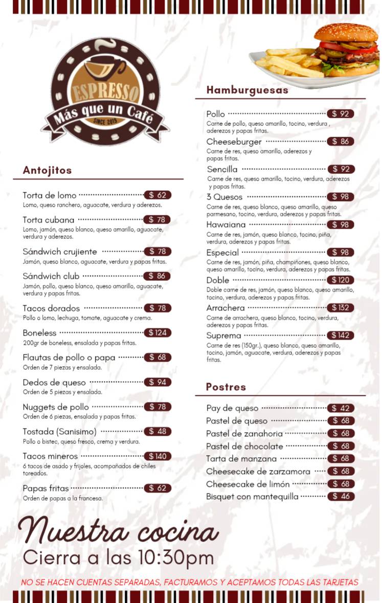 Café Espresso меню