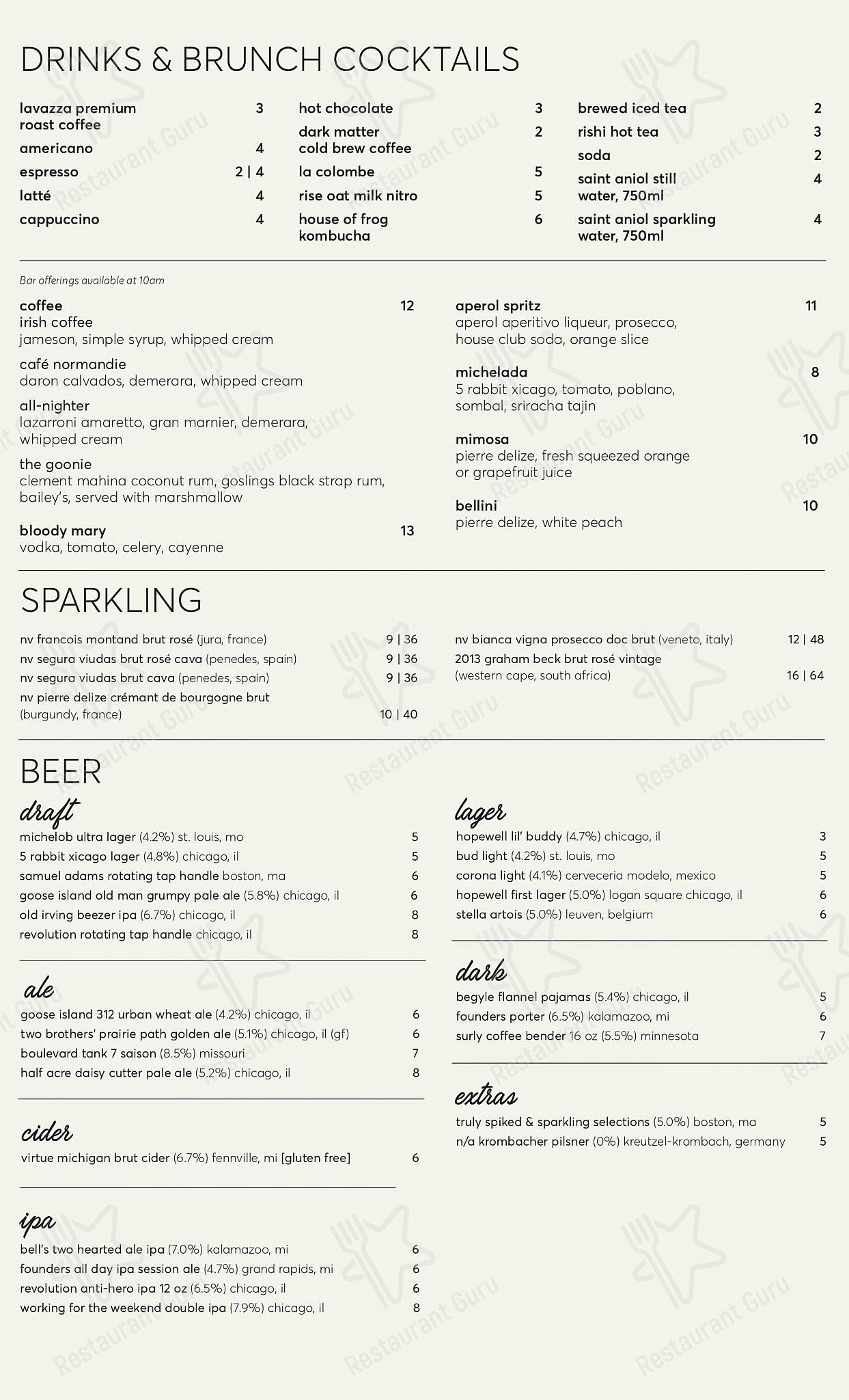 At Home Catering Menu кафе Chromium в Чикаго