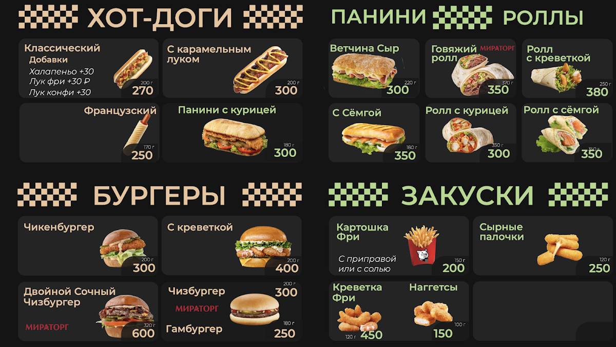 Кофенгаген меню