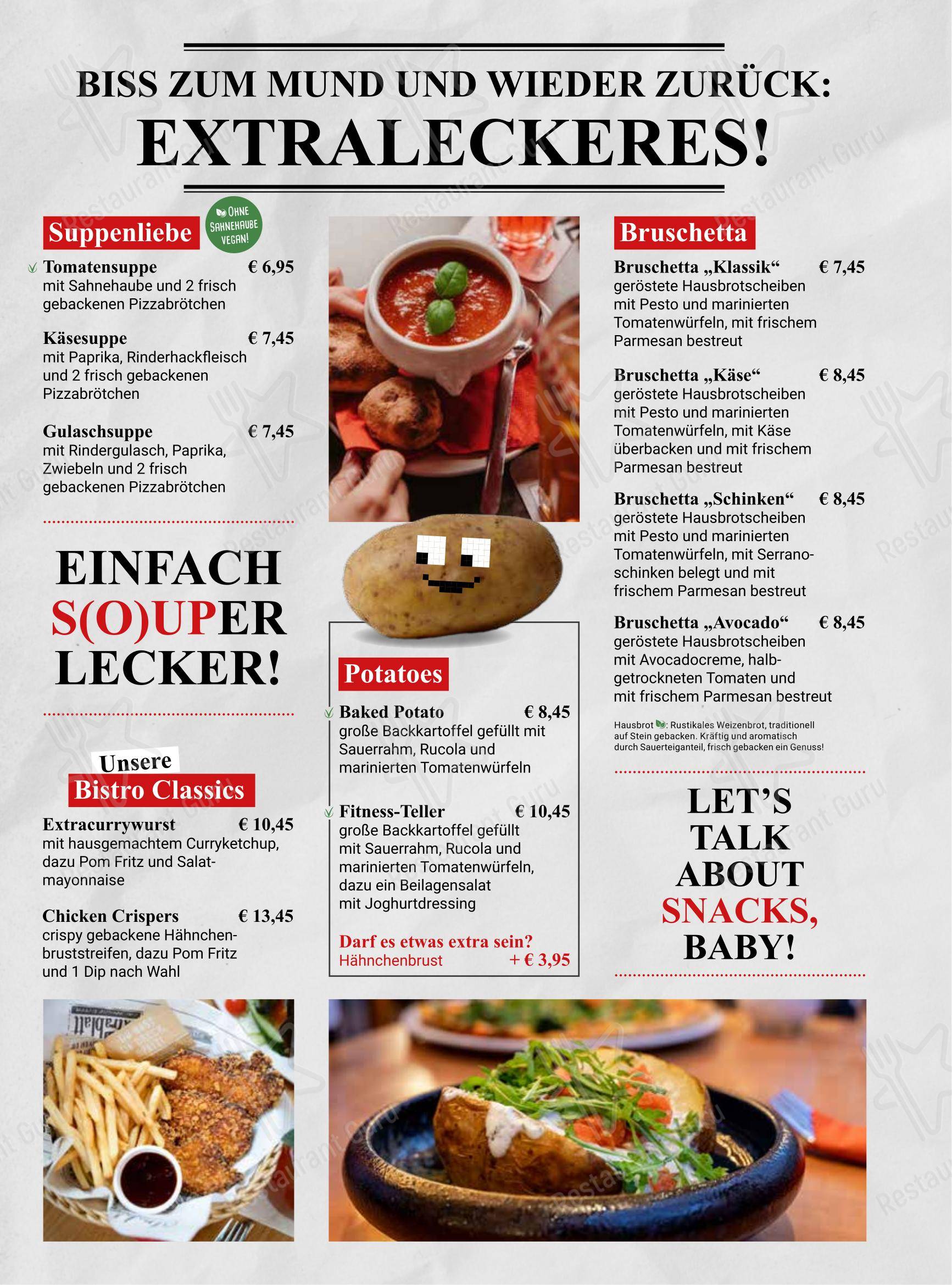 Меню кафе Cafe Extrablatt в Кастропе-Раукселе