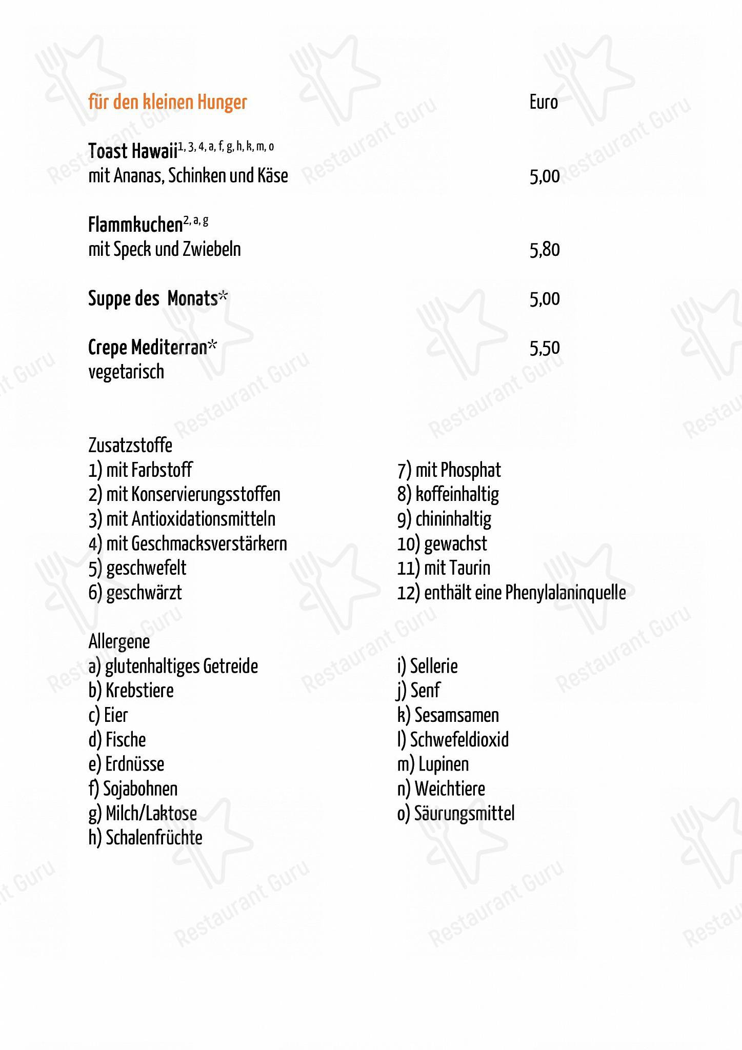 Café grenzenlos в Райнфельдене - 菜单