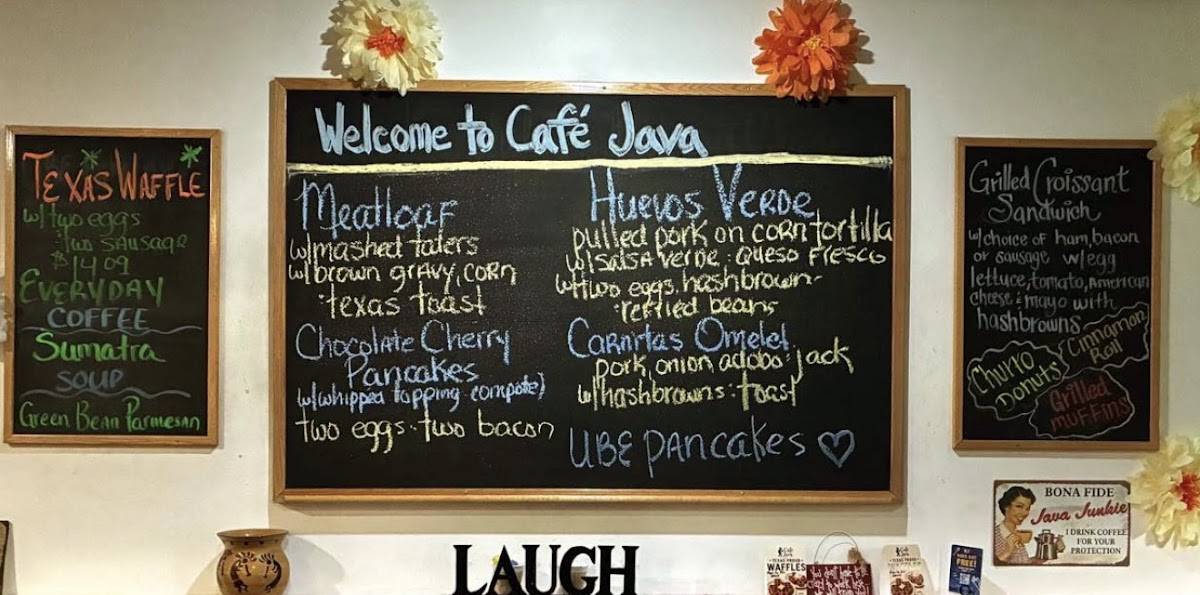 Cafe Java меню