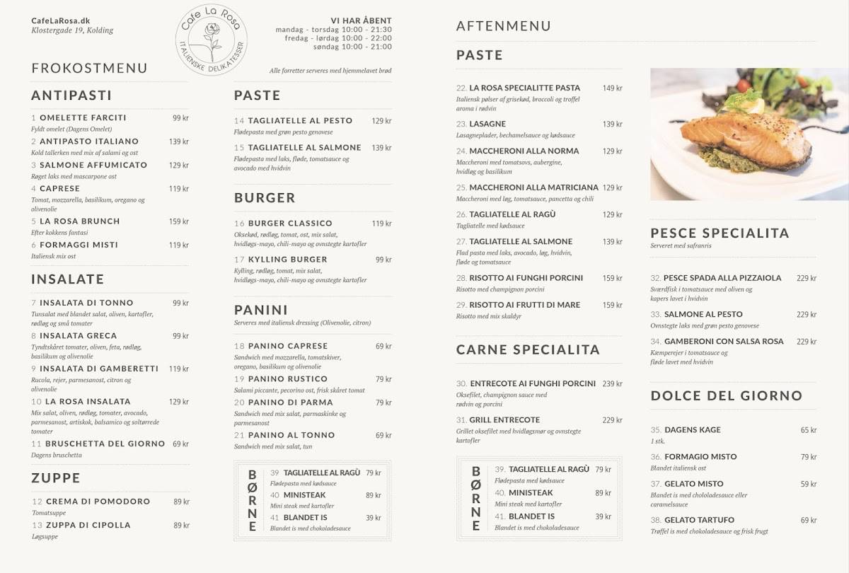 Café La Rosa меню