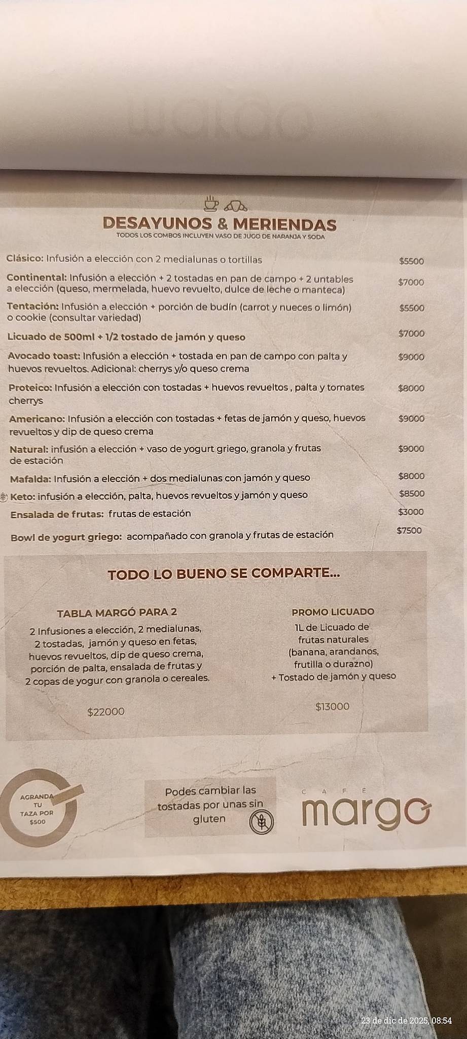 Café Margó меню