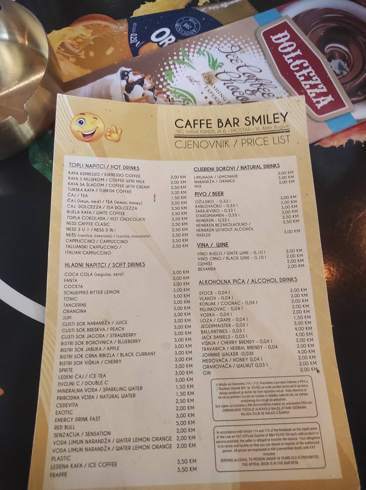 Cafe Smiley меню
