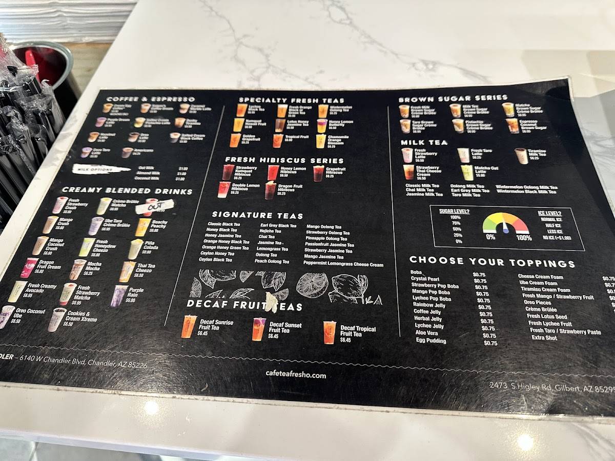 Cafe Tea Fresho меню