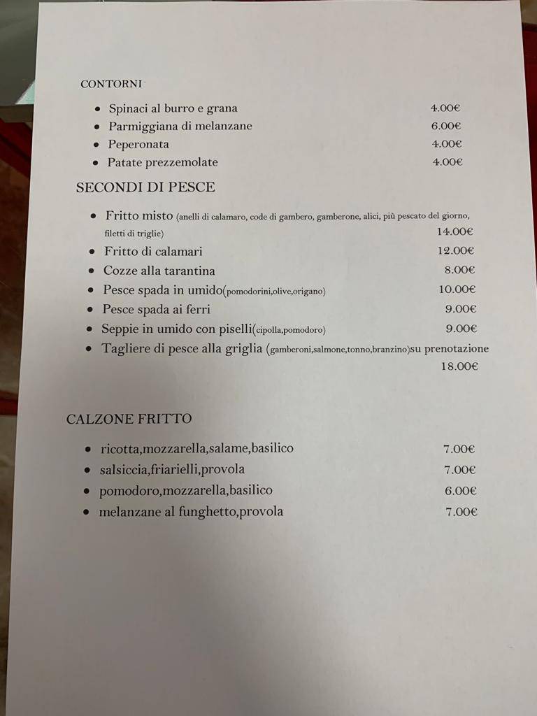 Bar Roma меню