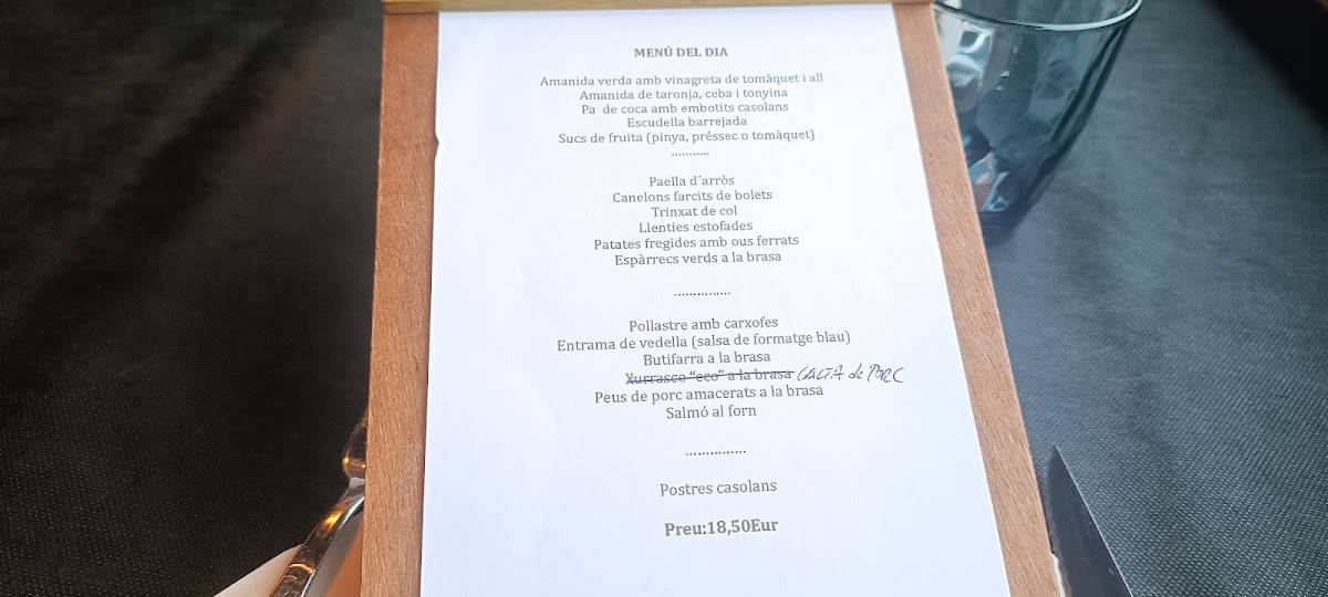 Cal Ras Restaurant Campelles меню