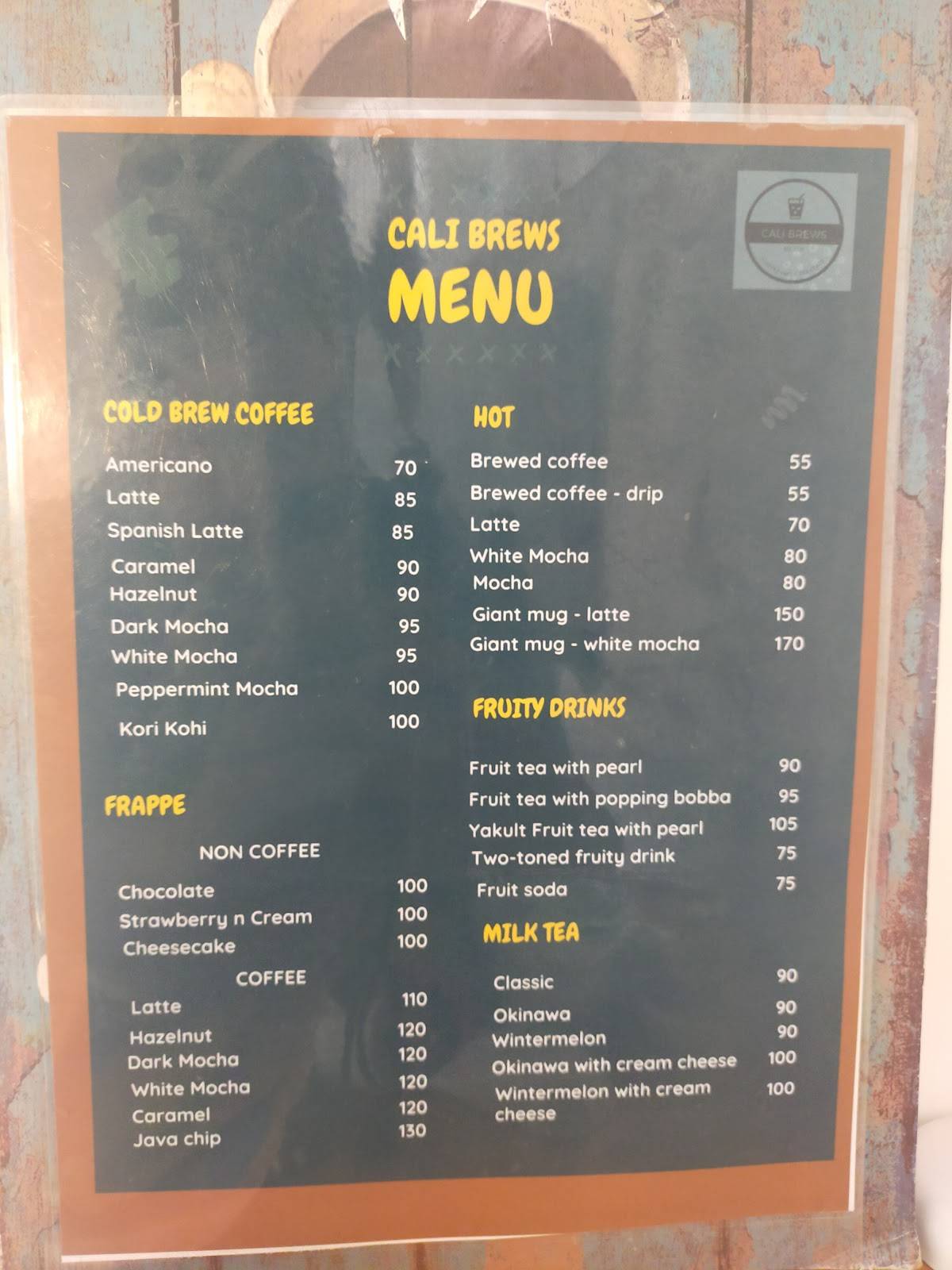 Cali Brews меню