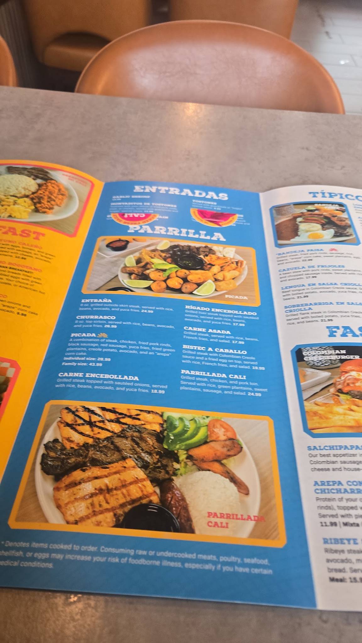 Cali Colombian Restaurant меню