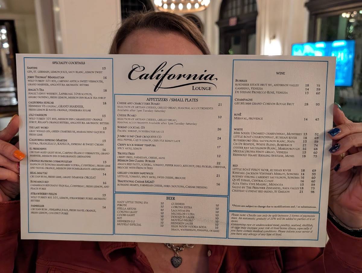 California Lounge меню