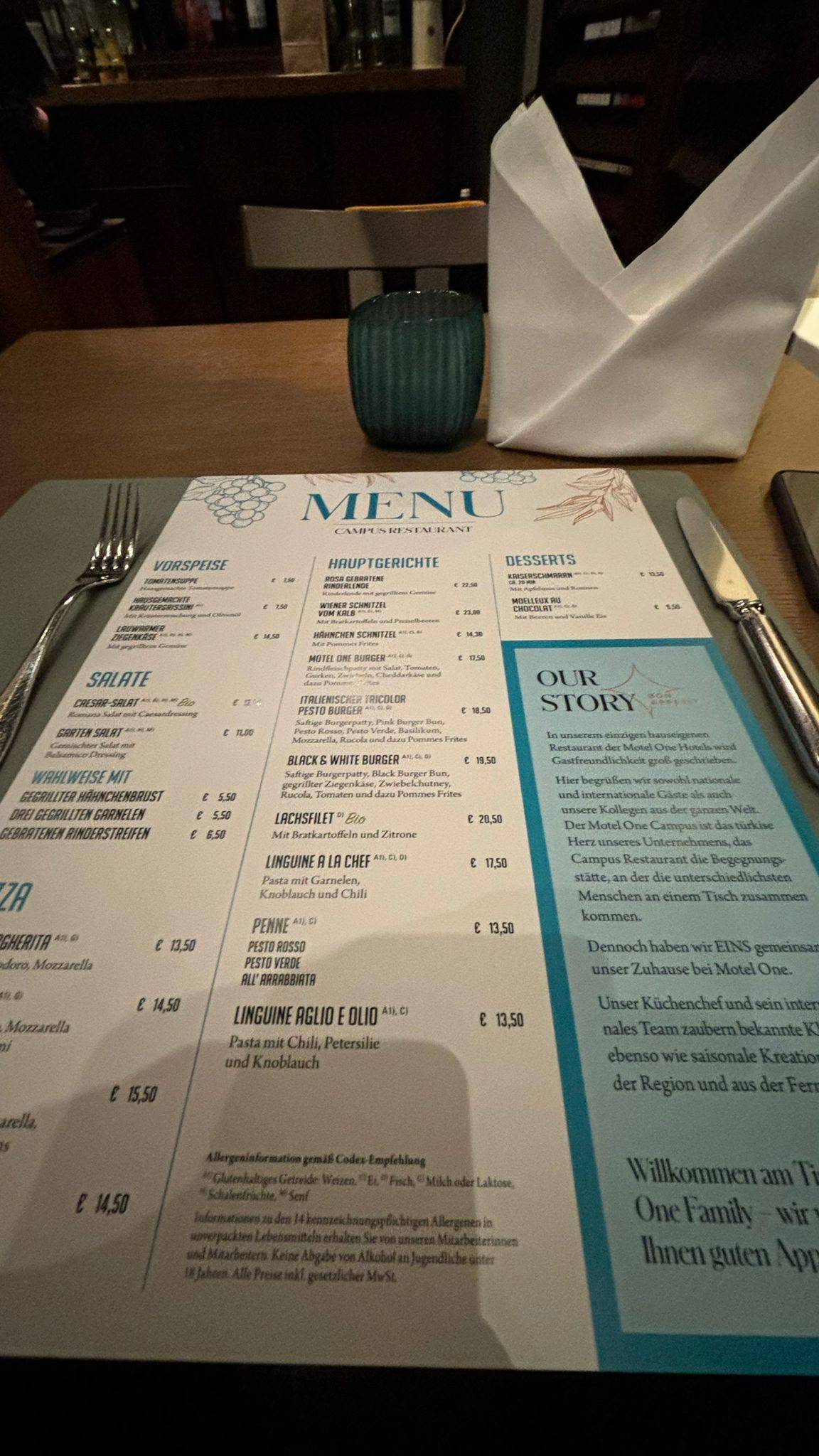 Campus Restaurant меню