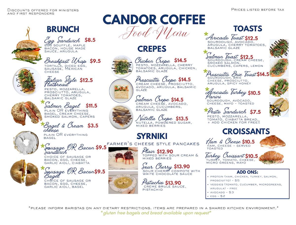 Candor Coffee меню
