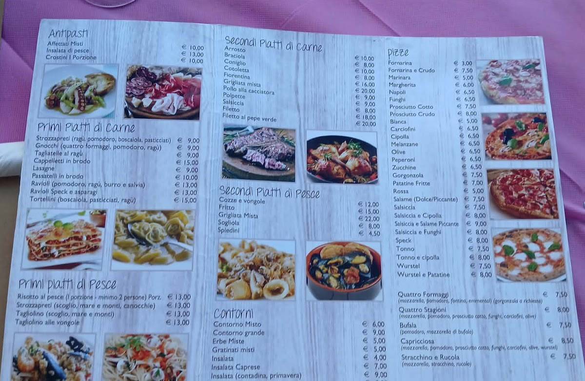 Carisma Ristorante pizzeria меню
