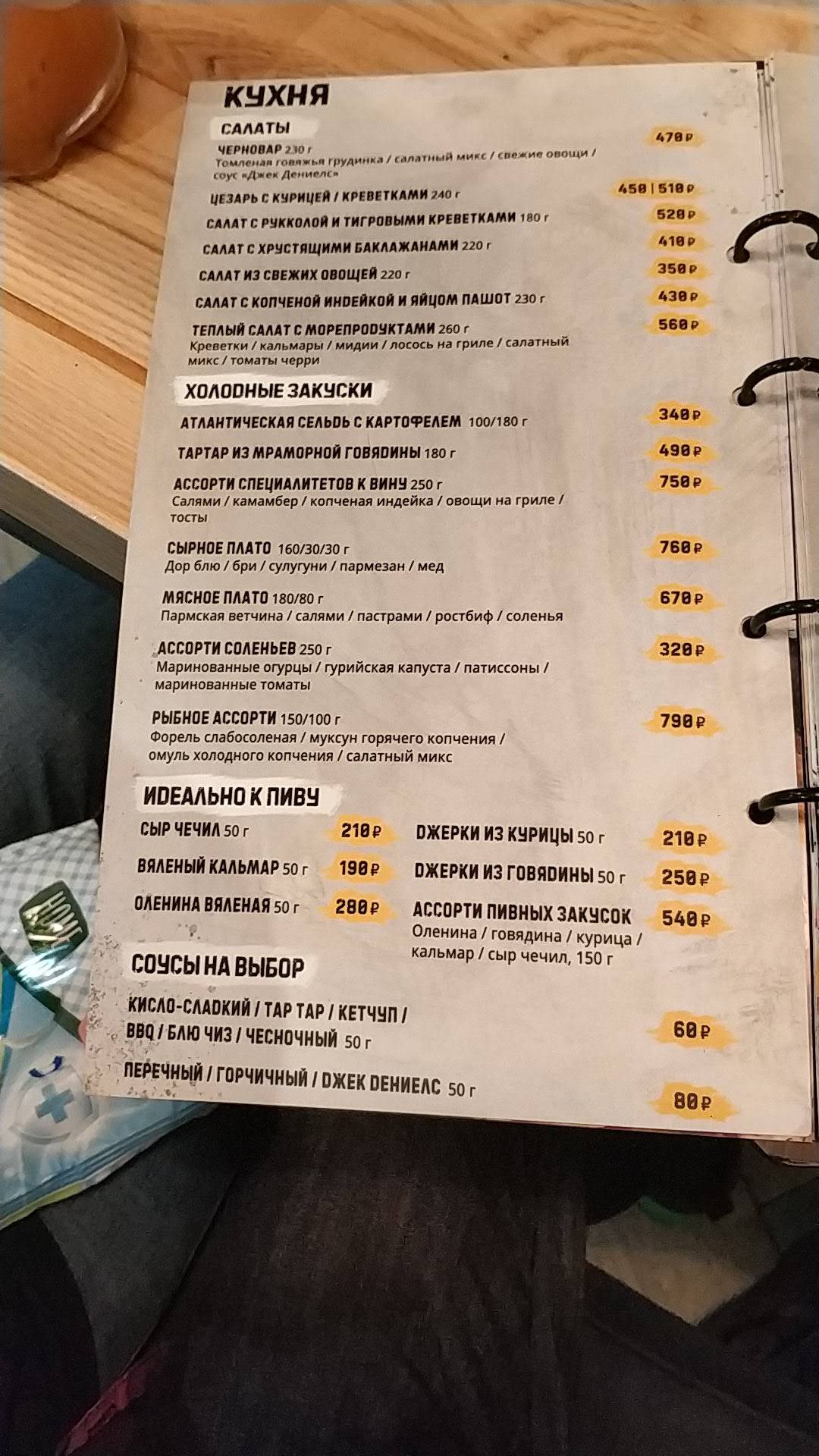 Cernovar Troparevo меню