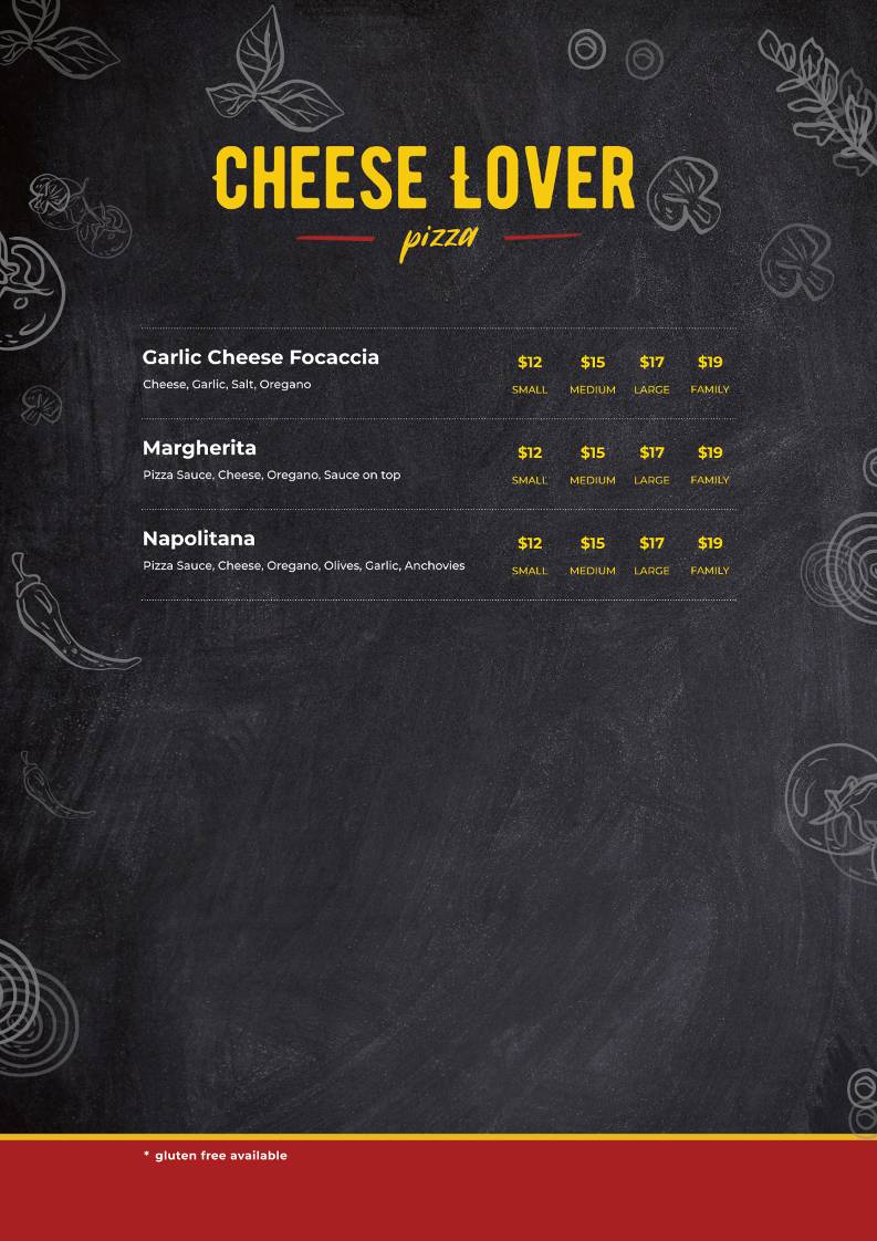 Cheezious Pizza меню