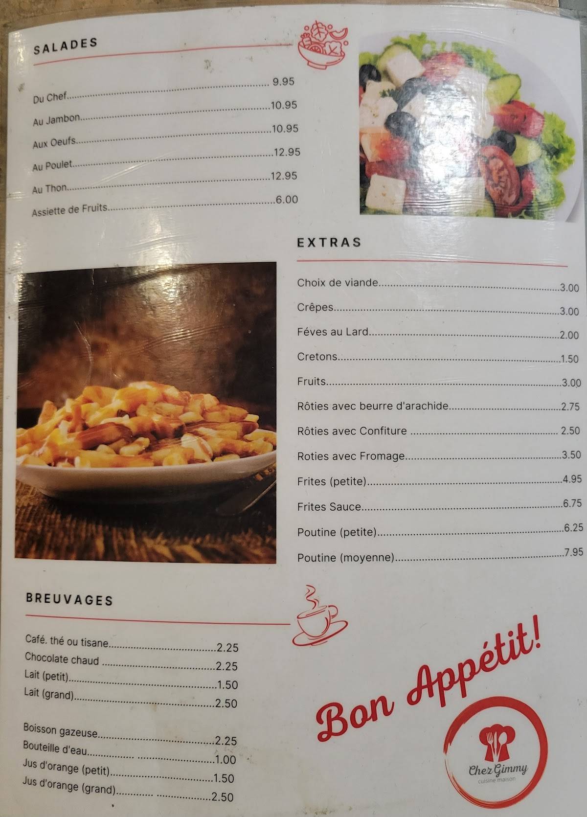 Chez Gimmy меню