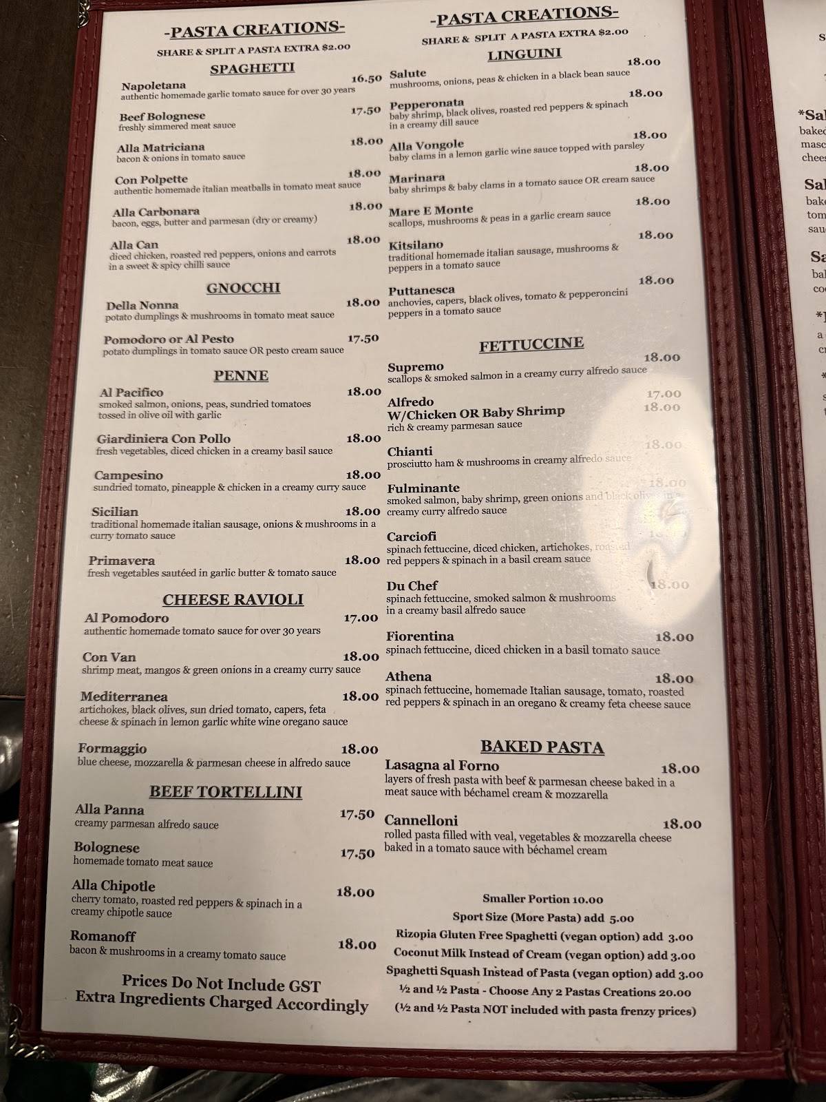 Chianti Café & Restaurant меню