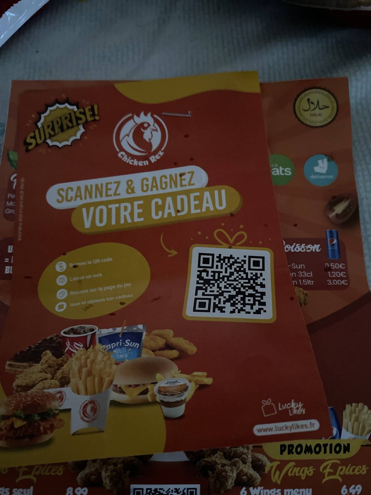 Chicken Rex меню