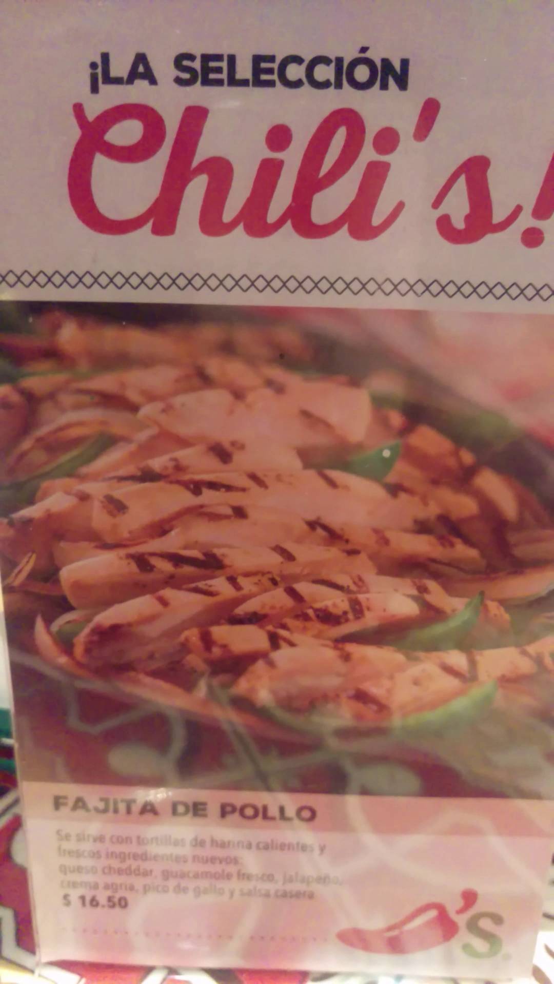 Chili's меню