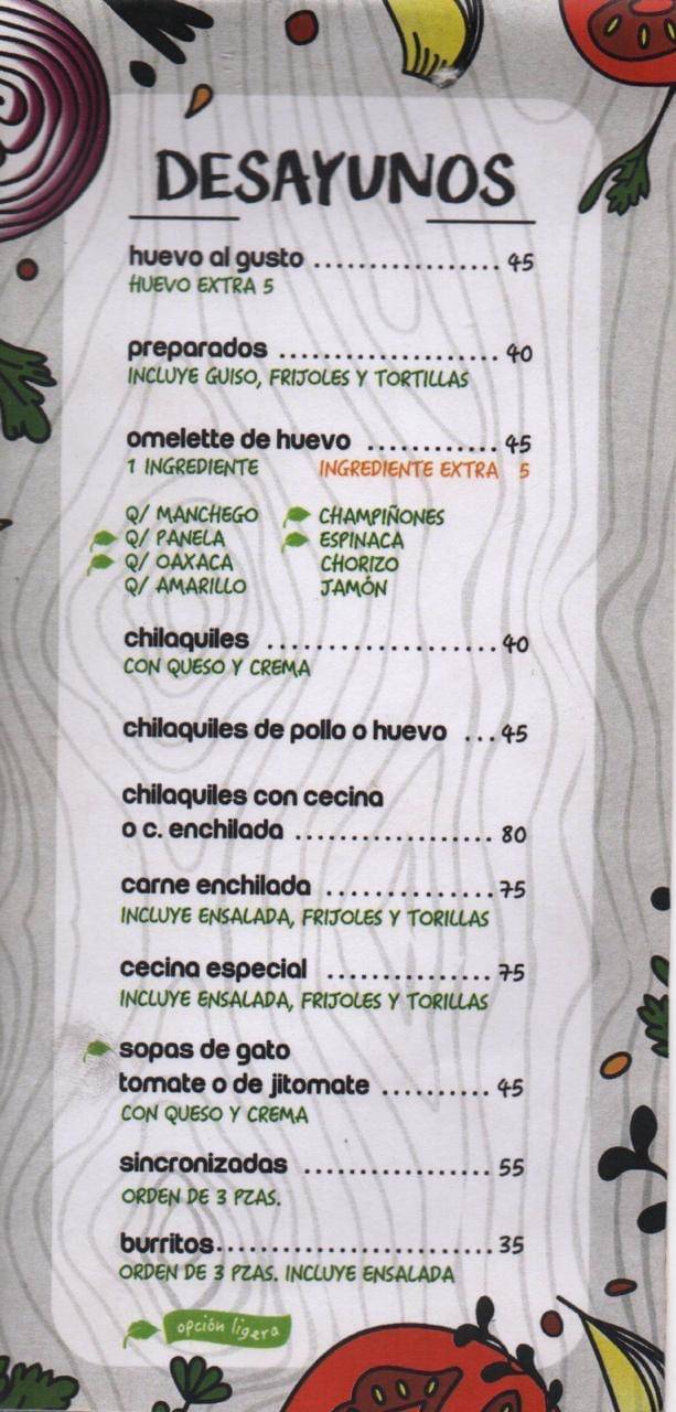 Paco's меню