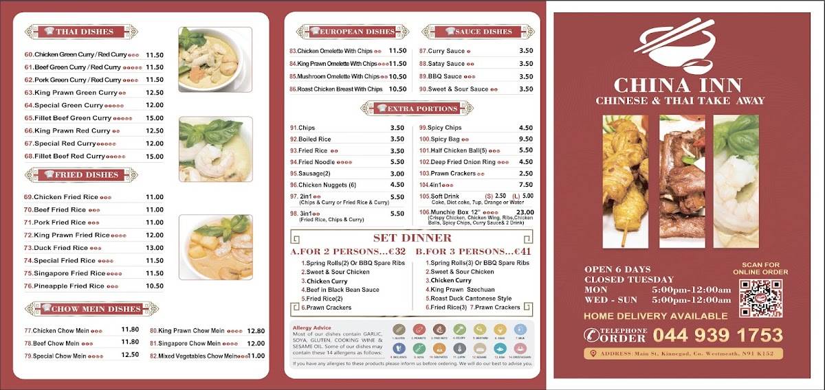China Inn Chinese Kinnegad меню