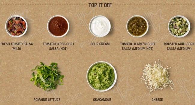 Chipotle Mexican Grill меню