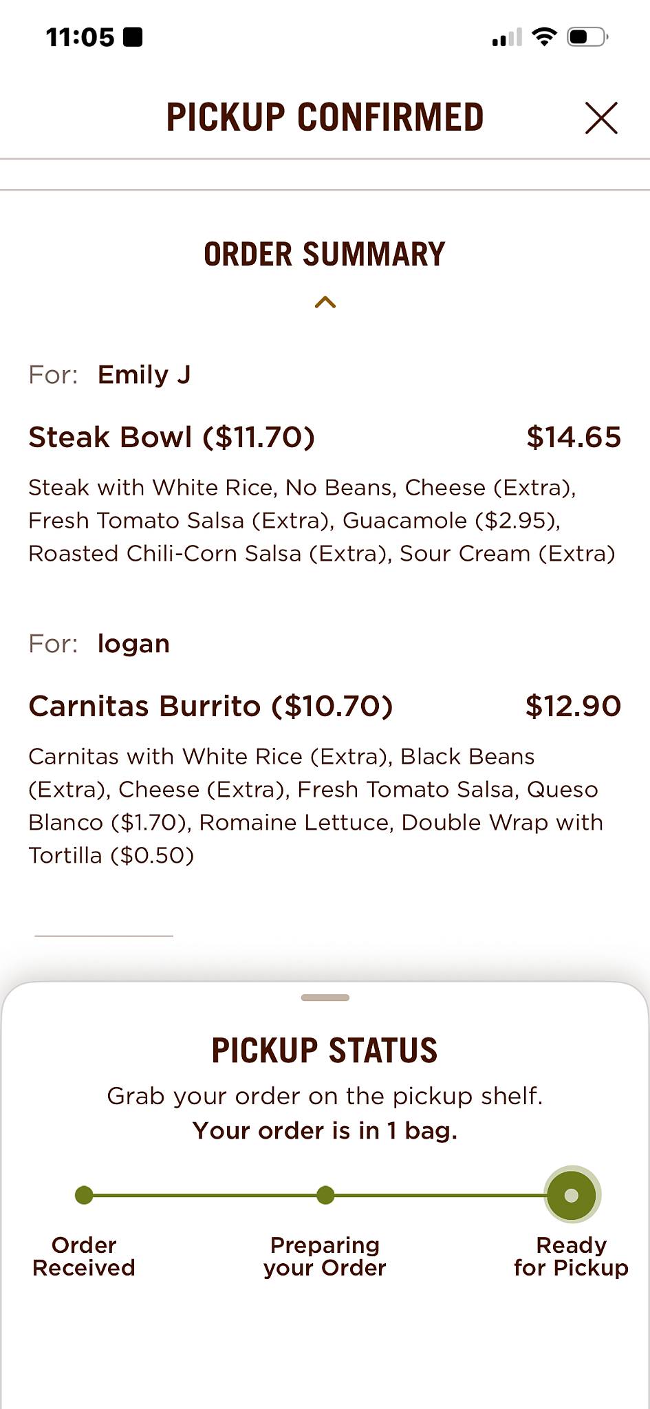 Chipotle Mexican Grill меню