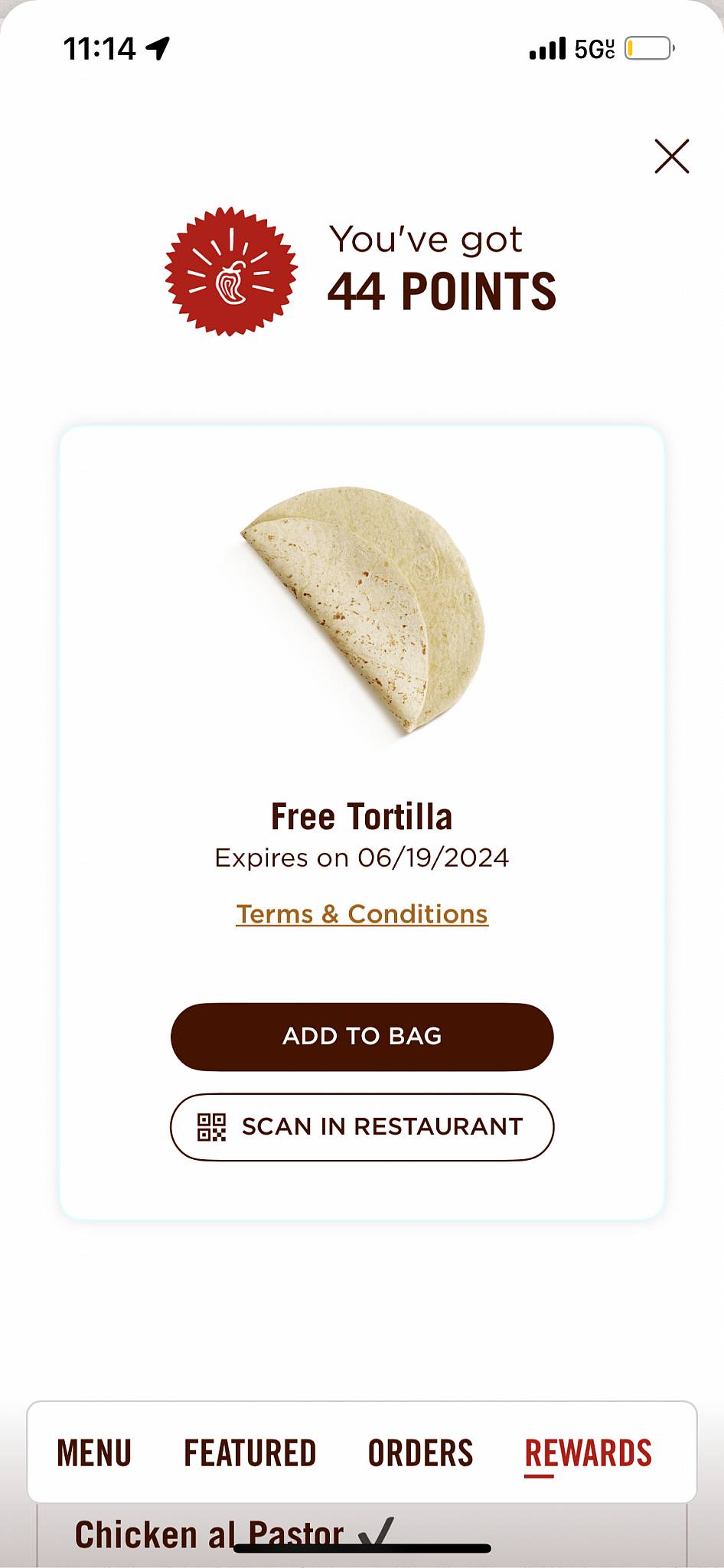 Chipotle Mexican Grill меню