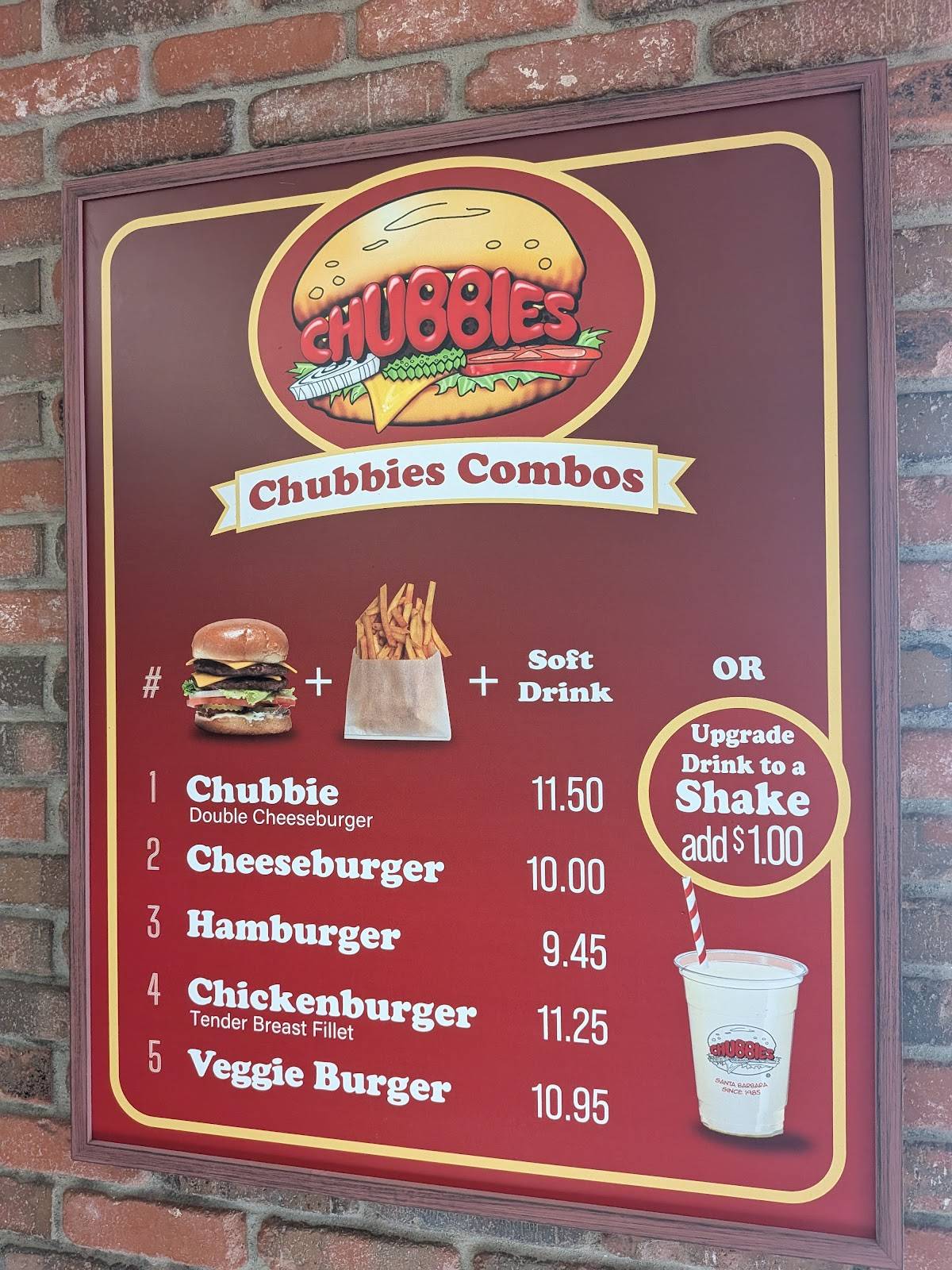 Chubbies Hamburgers меню