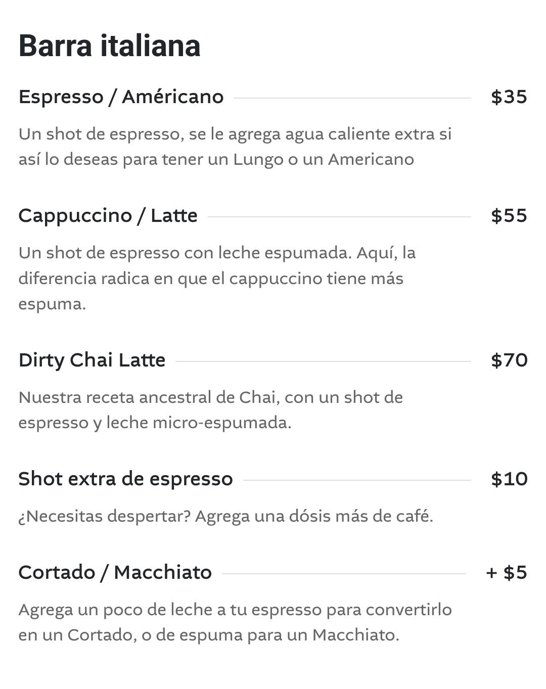 Chuli Café меню