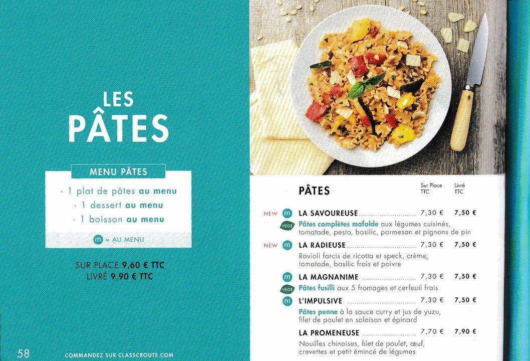 Class'croute меню