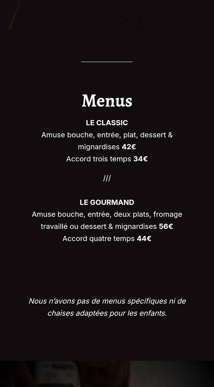Restaurant Classic меню
