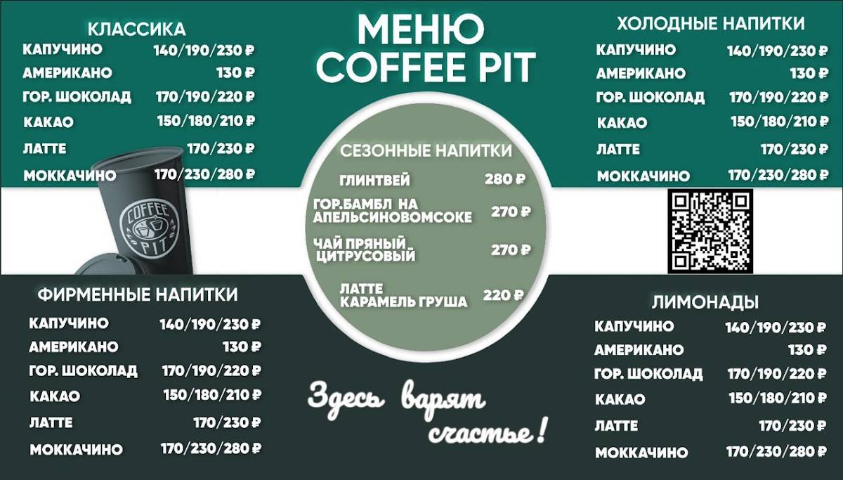 Coffee Pit меню